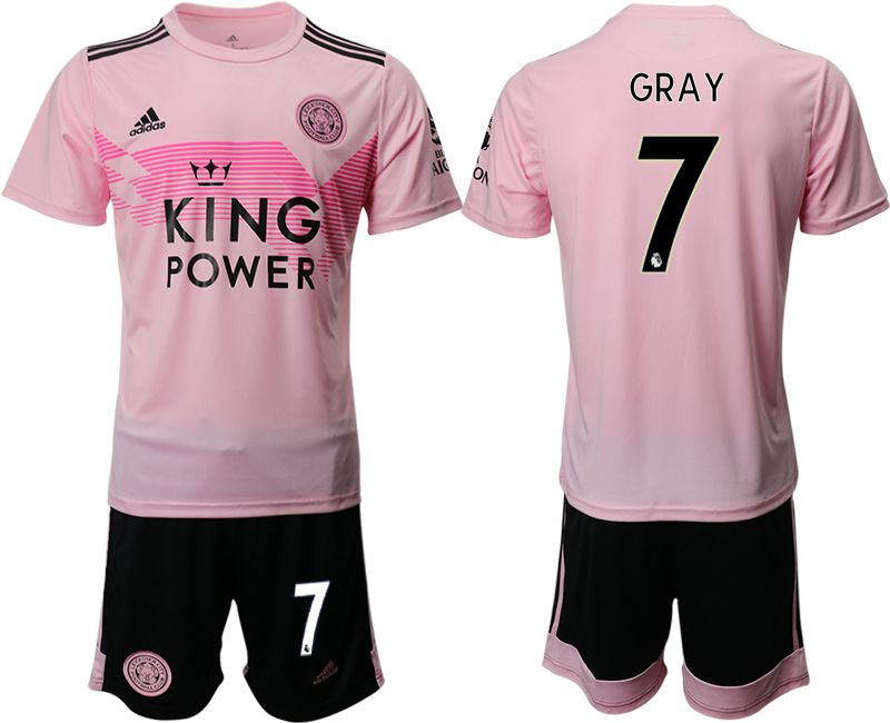 Men 2019-2020 club Leicester City away #7 pink Soccer Jerseys